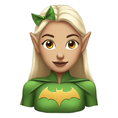 Female elf with batman mask sticker