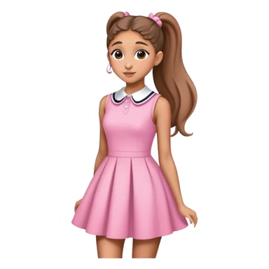 Ariana grande wearing a short preppy pretty and pink dress  sticker