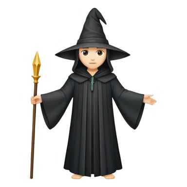 black robe with long pointy hat sticker