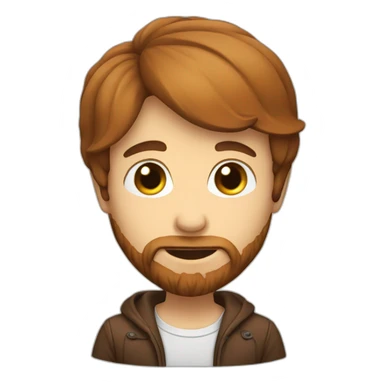 face camera boy chestnut with beard sticker