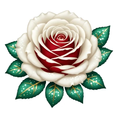 Glitter White Roses sticker