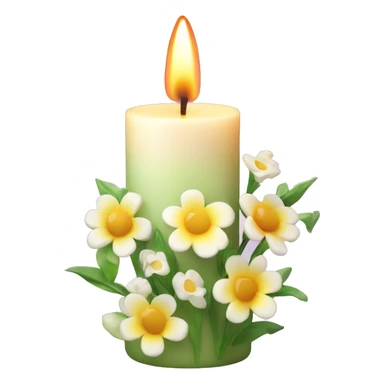 Spring candle with flowers  sticker