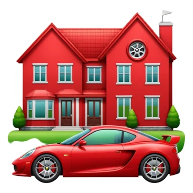 car sport in front of a normal house sticker