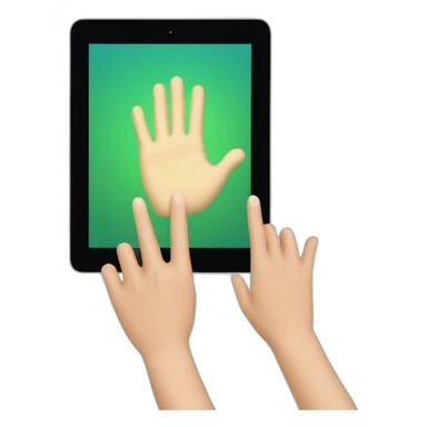 hand touching ipad sticker