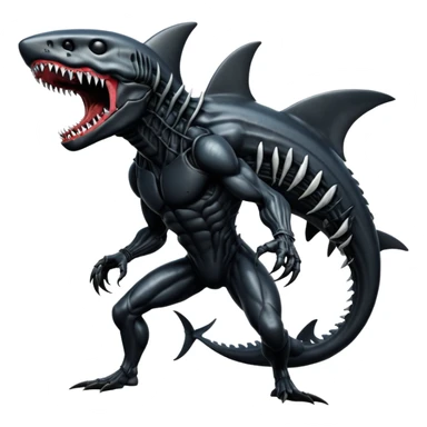  Venom-Shark-Xenomorph-hybrid-fantasy-creature (full body) sticker