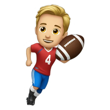 fabien playing football at the meeting sticker