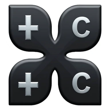 four C in each side of a plus symbol sticker