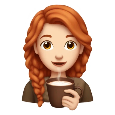 Pretty Cozy redhead drinking hot chocolate sticker