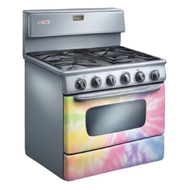 Realistic pastel tie dye stove oven. sticker