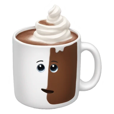 hot chocolate in white mug  sticker