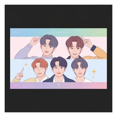 kpop fan banner, cute, expressive, minimal sticker