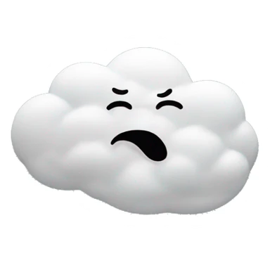 cloud face blowing wind sticker