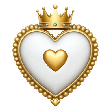 Cuore bianco con sopra una corona sticker