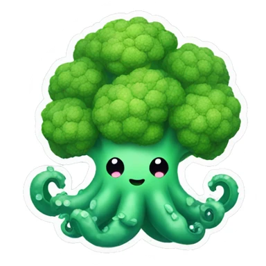 Kawaii broccoli octopus sticker