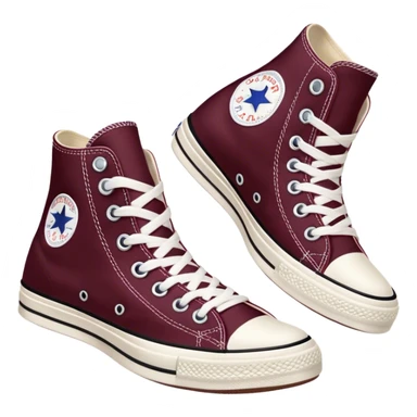 dark Burgundy aesthetic pair of Converse sticker