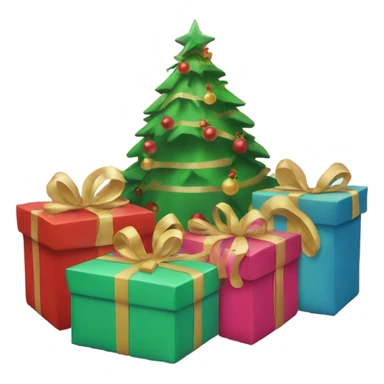 Christmas presents under the Christmas’s tree sticker