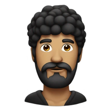 man with long mustache in black fur headdress around head sticker