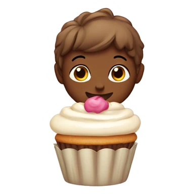 Little botly eating a cupcake sticker