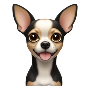 Chihuahua noir et beige gourmand sticker