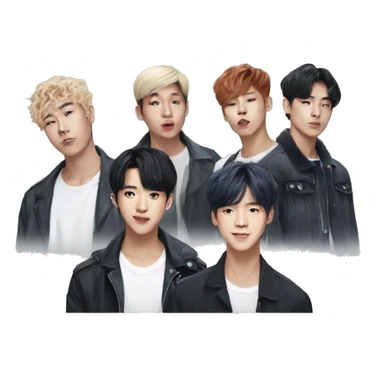 eight member male kpop group sticker