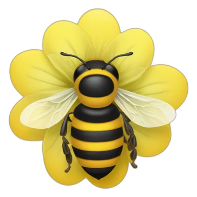 abeille qui butine une fleur sticker