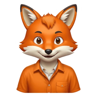 fox waist up in a shirt, iPhone emoji style sticker