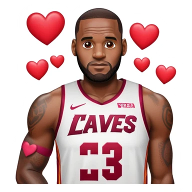 LeBron James with hearts sticker