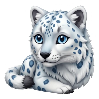 Hyper-realistic furry soft smooth elegant Snow-leopard-Arctic-wolf-arctic-fox-fusion-hybrid-animal-creature, full body sticker