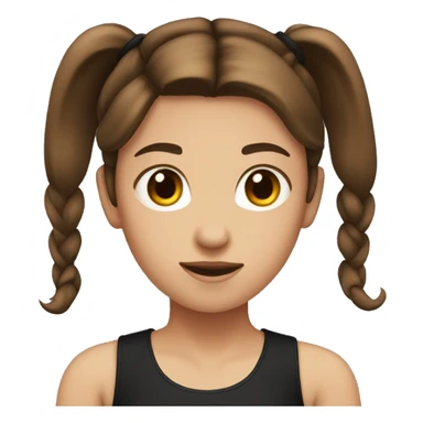 girl with brown hair in a ponytail and a black sleeveless shirt sticker