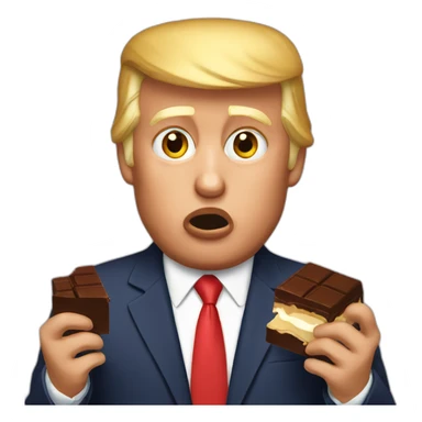 Donald Trump eating chocolate sticker