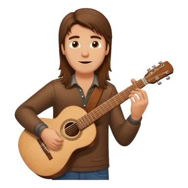 Hombre tocando Guitarra pelo largo sticker