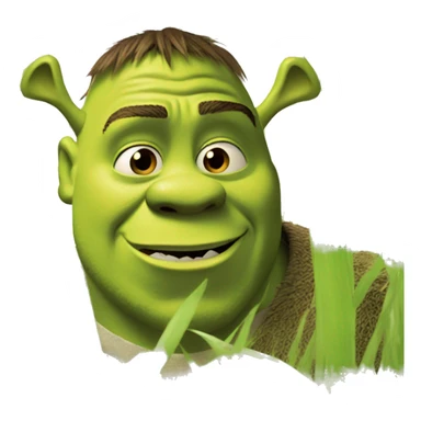 Shrek hiding in tall grass sticker