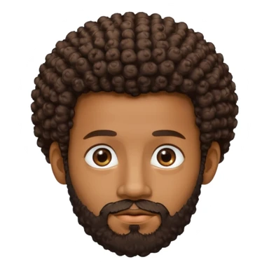 brown skin man with beard and a tiny curly  Afro fade with dark dark brown eyes  sticker