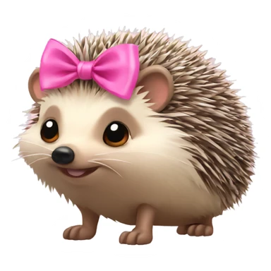 hedgehog with a pink bow sticker