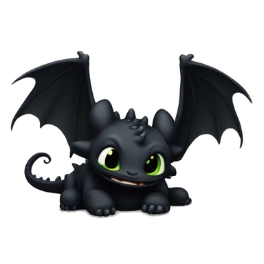 White toothless laying on he back and black toothless cuddling her sticker