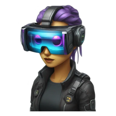 cyberpunk virtual reality glasses sticker
