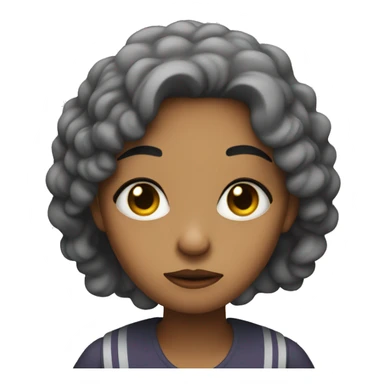 Sad missy face with peace sign sticker