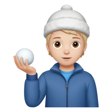 kid holding snowball sticker