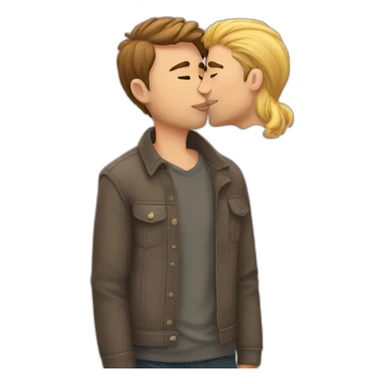 gay man kissing sticker