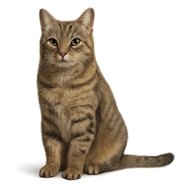 realistic cat, sitting pose sticker