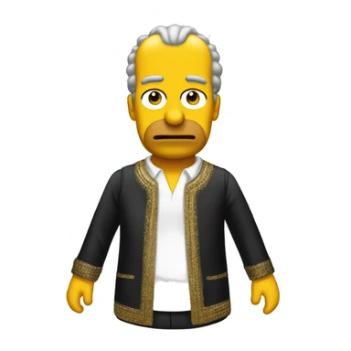 Homero simpson con vestido negro y peluca rubio larga  sticker