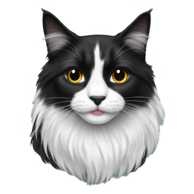 Black and white long haired cat sticker