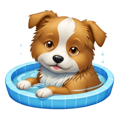 Dog chilling in pool sticker