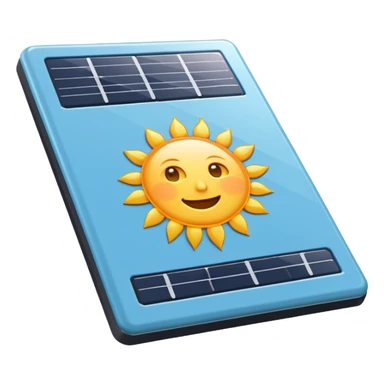rectangualar solar panel with sun in background mainly using the color #4fd1d9 for the panel itself sticker