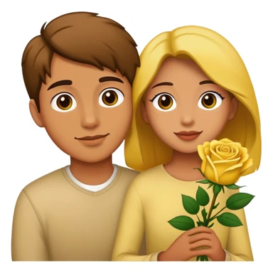 in love with my girlfriend and add yellow roses sticker