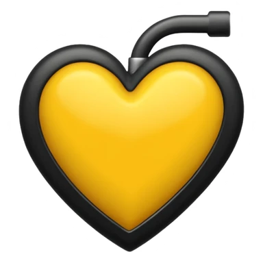 Fusiona un corazón de iPhone de color amarilla con color negro  sticker