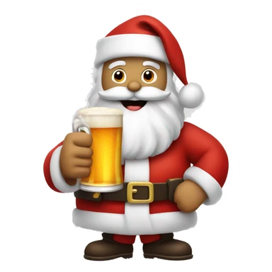 Santa holding a beer with a thumbs up  sticker