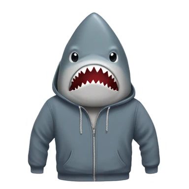 A shark with a hoodie ￼ sticker