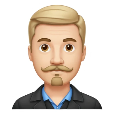 Homem branco com bigode e cavanhaque sticker