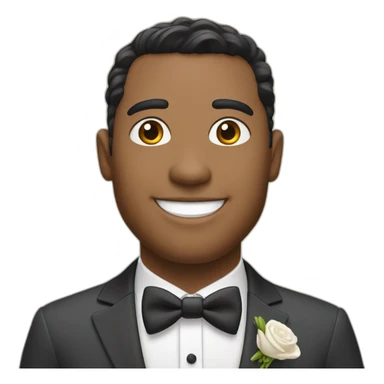 A mixed-race happy, good looking groom sticker